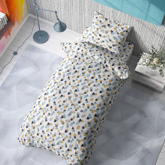 Dimcol Hearts Kids Duvet Cover Single Cotton 11 160x240cm