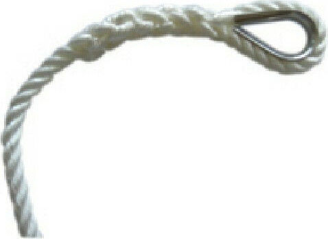 Eval Rope Twisted 14mm Mooring or Anchor Rope with Stainless Steel ShackleWhite