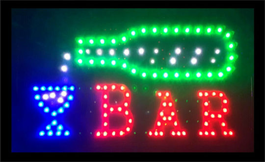 Cb "Bar" Πινακίδα LED με Κίνηση Μονής Όψης Μεγάλη 55x33cm