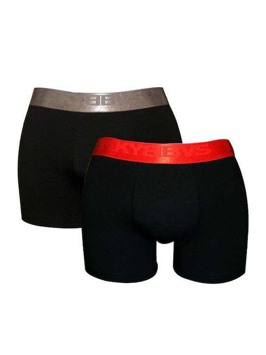 Kybbvs Herren Boxershorts Black Bronze / Red 2P...