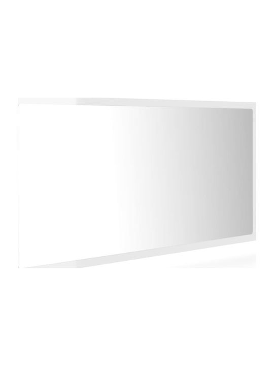 vidaXL Ορθογώνιος Καθρέπτης Μπάνιου Led από Μοριοσανίδα 90x37cm Λευκός