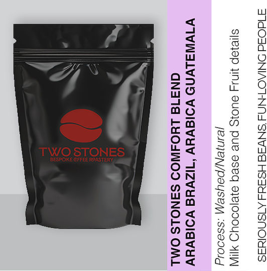 TwoStones Coffee Roasters Кафе Еспресо Арабика Бразилско Comfort Blend Classic на Зърна 1kg