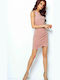 Ivon High Waist Mini Skirt in Pink color