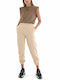 Pantaloni de trening pentru femei cu cauciuc Bej