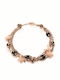 Folli Follie Necklace With Butterfly Design With Pink Gold Plating Black