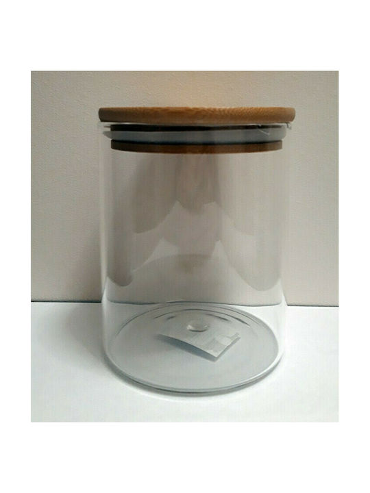 Καρβούνης Vase Brown with Airtight Lid Glass 10x10x33cm 1pcs