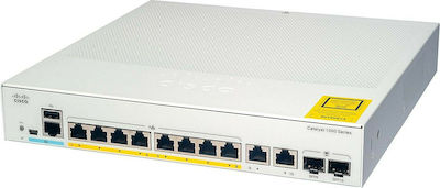 Cisco Catalyst C1000-8FP-2G-L Gestionat L2 PoE+ Switch cu 8 Porturi Gigabit (1Gbps) Ethernet și 2 Porturi SFP