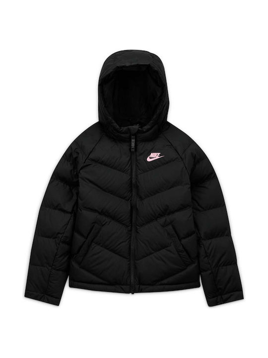 Nike Kids' Sports Jacket Short with Hood Black ...
