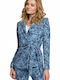 Makover Blazer pentru femei Cu talie Sacou Albastru
