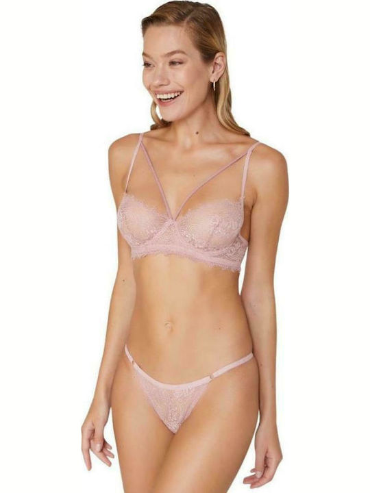 Cansoy Lace Underwear Set with Bra & Brazil Powder 550