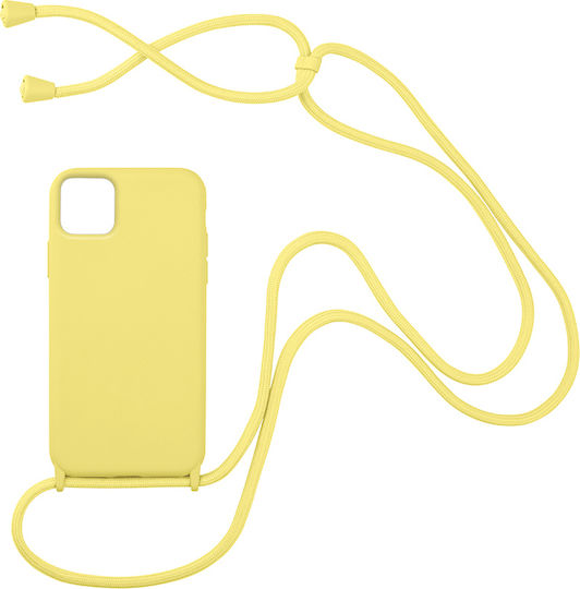 Sonique Carryhang Back Cover Silicone 0.5mm with Strap Yellow (iPhone 11 Pro Max)