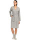 Vamp Winter Damen Baumwolle Robe Gray