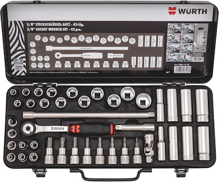 Wurth Zebra Καστάνια με Καρυδάκια 3\8" 42τμχ