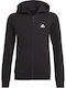 Adidas Athletic Kids Sweatshirt Cardigan with Hood Black Essentials