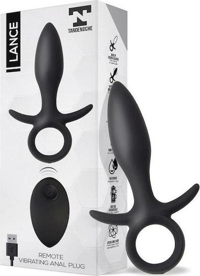 Tardenoche Lance Dop Anal Din Silicon Cu Telecomandă Vibrator Anal Cu Funcție Fără Fir Negru 14,68 cm