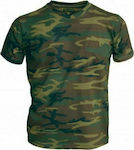 Benisport Short Sleeve T-shirt Army 100% Cotton In Khaki Colour Camo