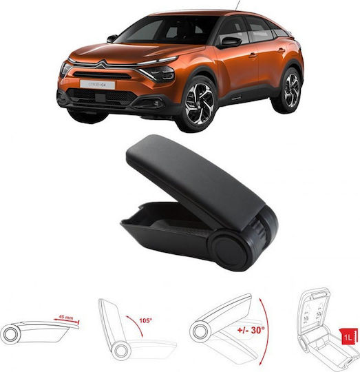 Rati Armster Car PU Armrest for Citroen C4 SpaceTourer 2019 Black