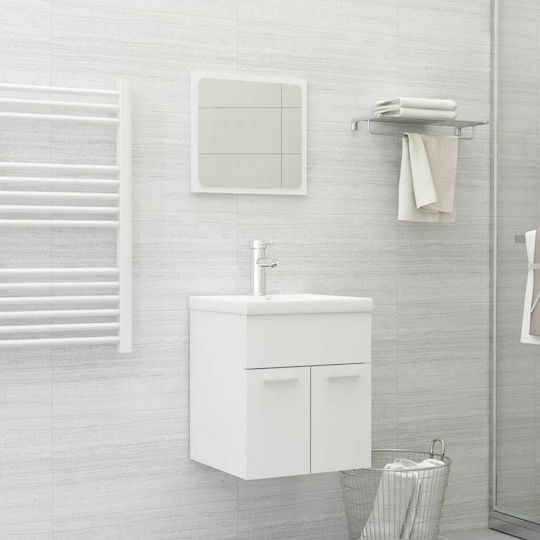 vidaXL Countertop with Sink & Mirror L41xW38.5xH46cm White