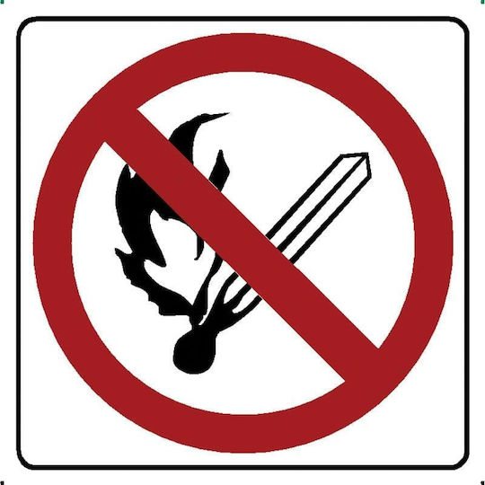Ergo Sign Sticker PVC Prohibition Η Χρήση Γυμνής Φλόγας 9.5x9.5cm