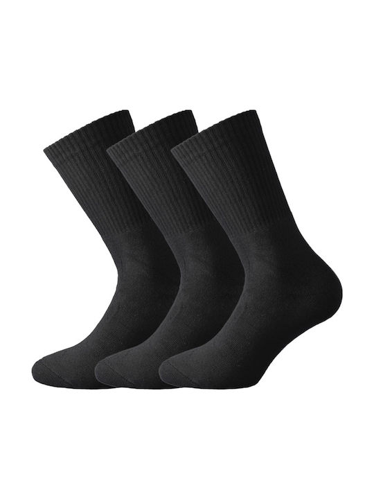 Christakis 1095 Ανδρικές Μονόχρωμες Κάλτσες Μαύρες 3Pack