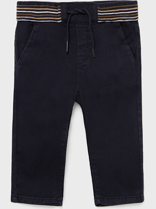 Mayoral Kids Fabric Trousers Navy Blue