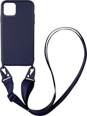 Sonique Carryhang Liquid Strap Umschlag Rückseite Silikon 0.5mm Marineblau (iPhone 12 Pro Max)