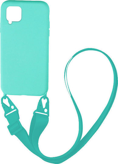 Sonique Carryhang Liquid Strap Back Cover Silicone 0.5mm with Strap Light Blue (Galaxy A12)