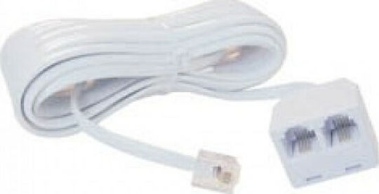 Comp Flat Cablu Telefon RJ11 6P4C 2m Alb (01.074.0087)
