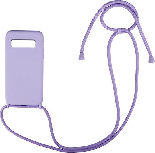 Sonique Carryhang Back Cover Σιλικόνης 0.5mm με Λουράκι Λιλά (Galaxy S10)