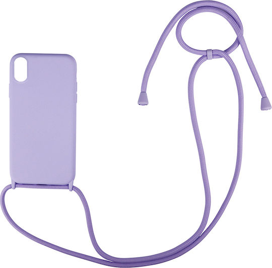 Sonique Carryhang Back Cover Silicon 0.5mm Cu Curea Pentru Gât Lila iPhone X / XS