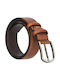 B114 Men's Leather Belt Tabac Brown