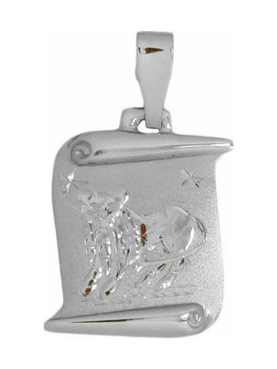 Mertzios.gr Charm Zodiac Sign from White Gold 14K