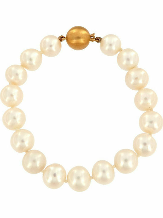 Mertzios.gr Bracelet made of Gold 18K with Pearls BR10191516X