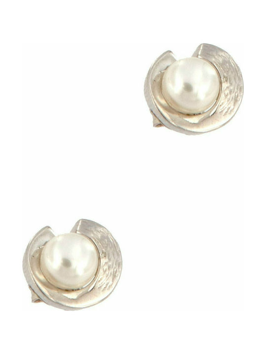 Mertzios.gr Earrings made of Platinum with Stones & Pearls