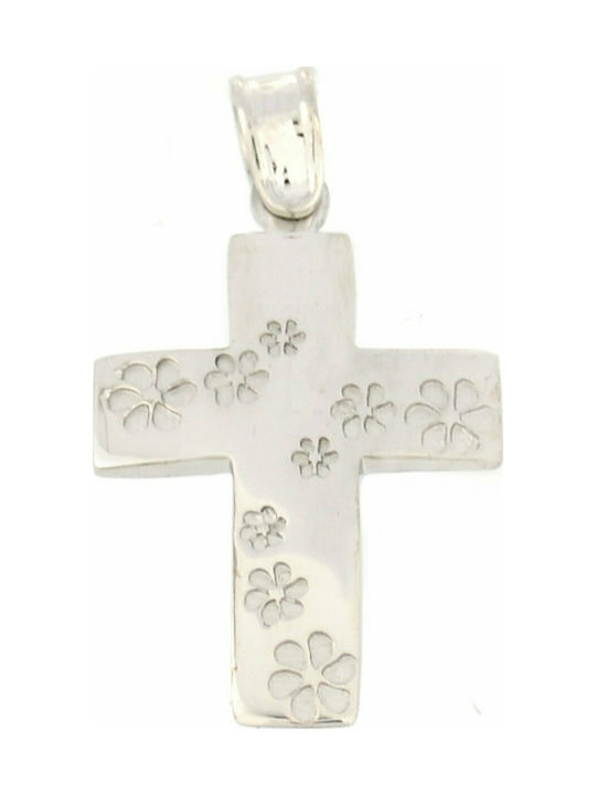 Mertzios.gr Women's White Gold Cross 14K