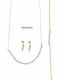 Mertzios.gr Set with Necklace , Earrings & Ring from Gold 14K with Stones