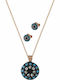 Mertzios.gr Set with Necklace & Earrings from Silver Gold Plated with Stones