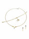Mertzios.gr Set with Necklace , Earrings & Ring from Gold 14K with Stones