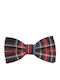 JFashion Υφασμάτινο Handmade Bow Tie Red / Black Καρώ