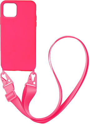Sonique Carryhang Liquid Strap Back Cover Σιλικόνης με Λουράκι Φούξια (iPhone 11)
