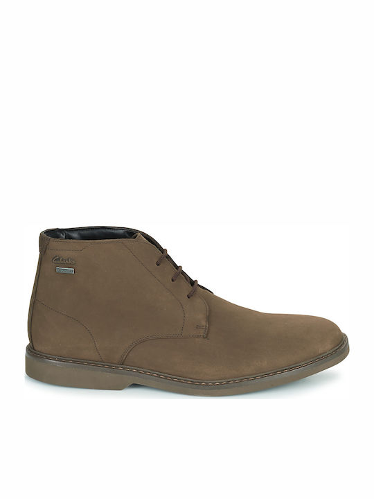 Clarks AtticusL THiGTX Suede Καφέ Ανδρικά Μποτάκια