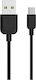 Usams US-SJ098 U-Turn Regular USB 2.0 spre micro USB Cablu Negru 1m (MICUSBXD01) 1buc