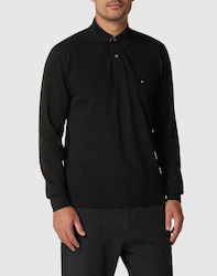 Tommy Hilfiger Ανδρική Μπλούζα Polo Μακρυμάνικη Μαύρη