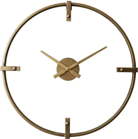 InTheBox Vetro Wall Clock Metallic Transparent/ Gold Ø59.5cm