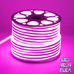 GloboStar Wasserdicht Neon Flex LED Streifen Versorgung 220V mit Rosa Licht Länge 1m und 120 LED pro Meter