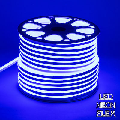 GloboStar Wasserdicht Neon Flex LED-Streifen Stromversorgung 220V mit Blau Licht Länge 1m und LED pro Meter