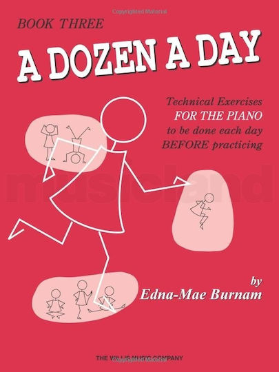 Willis Music Edna Mae Burnaum - A Dozen A Day Lernmethode für Klavier Buch 3 (englische Version)
