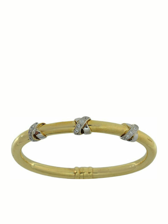 Mertzios.gr Bracelet Handcuffs made of Gold 14K with Zircon