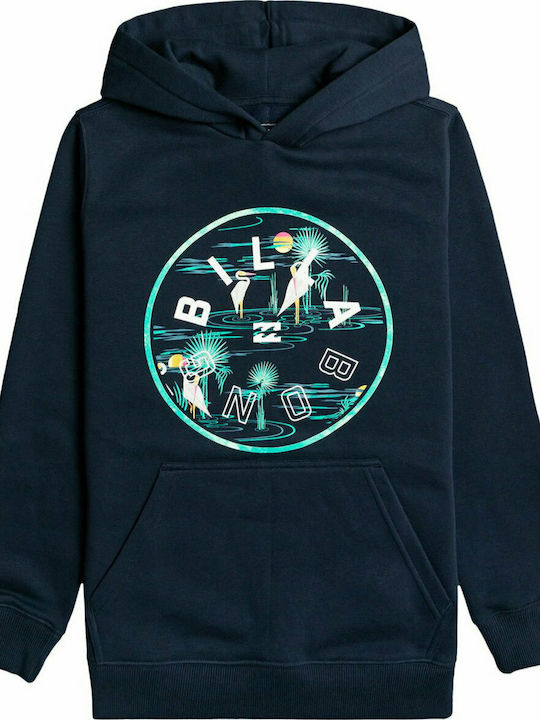 Kinder-Sweatshirt mit Kapuze und Taschen Marineblau Rotor Fill