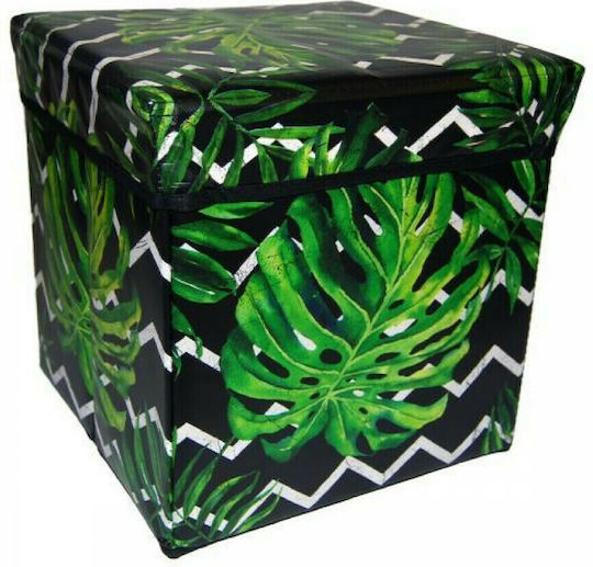 Next Kinderhocker mit Stauraum Monstera Blatt Schwarz 30x30x30cm 3Stück